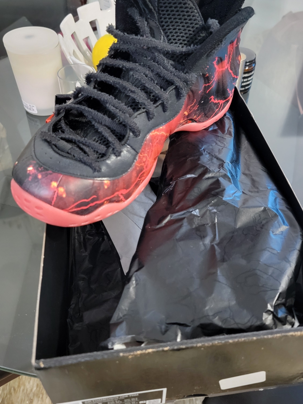 Black and Red Stranger Things Nike Foamposite.